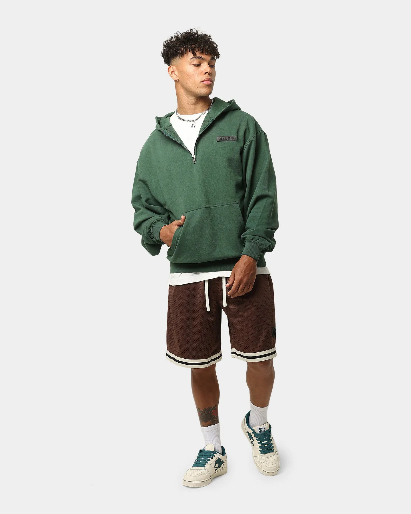 EN ES Origins Quarter Zip Hoodie Green