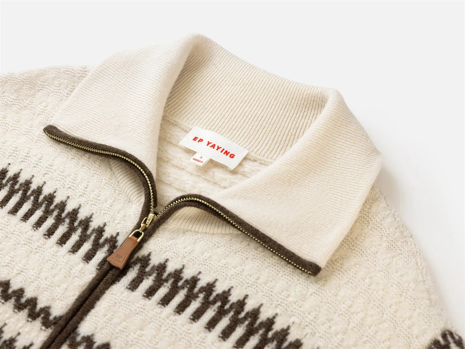 EP YAYING Zip-Up Knitted Cardigan