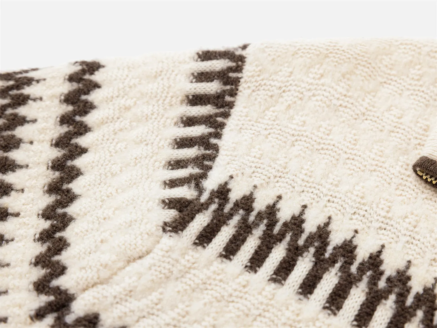 EP YAYING Zip-Up Knitted Cardigan