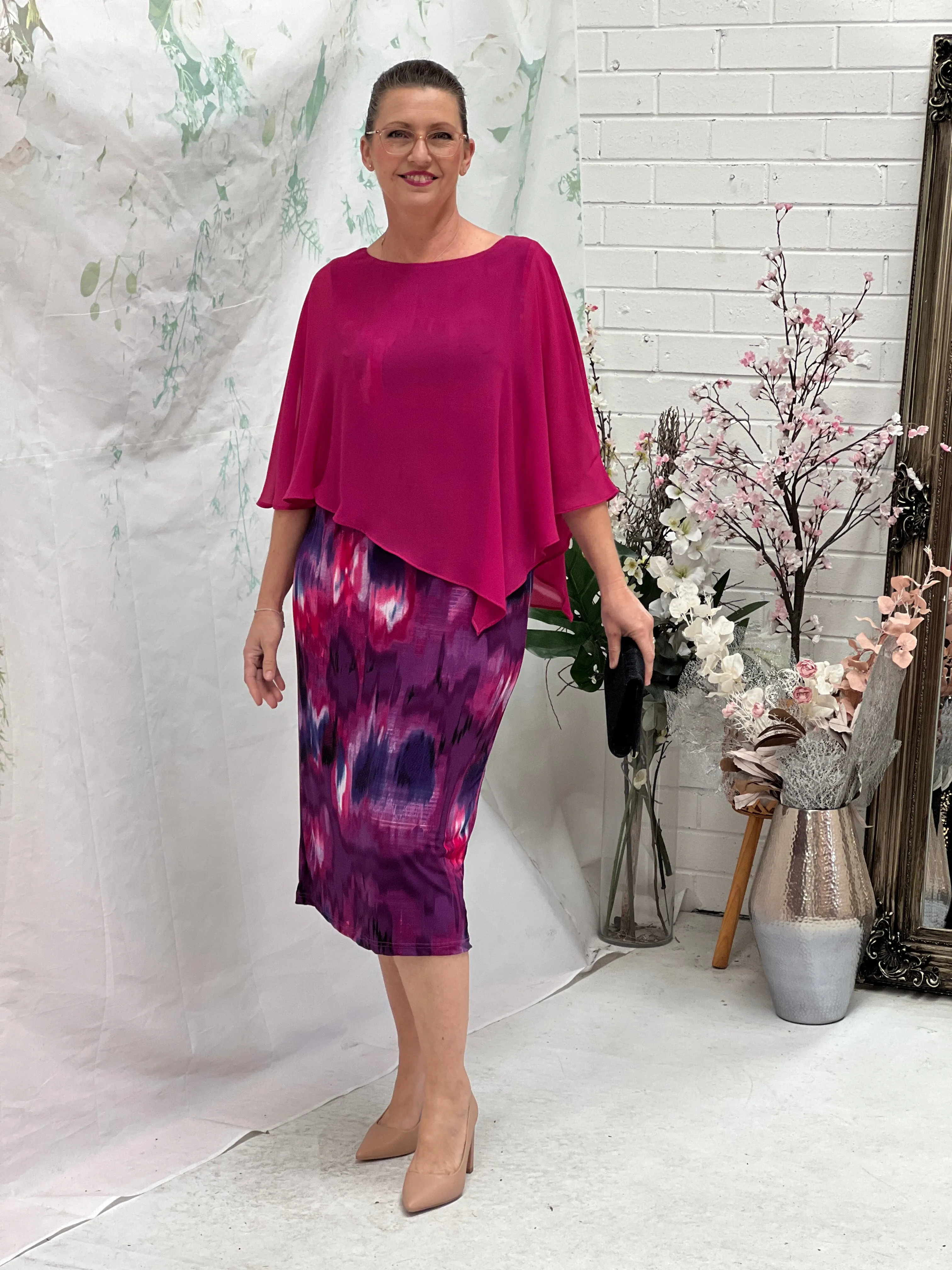 Fierce Fuchsia Abstract Dress