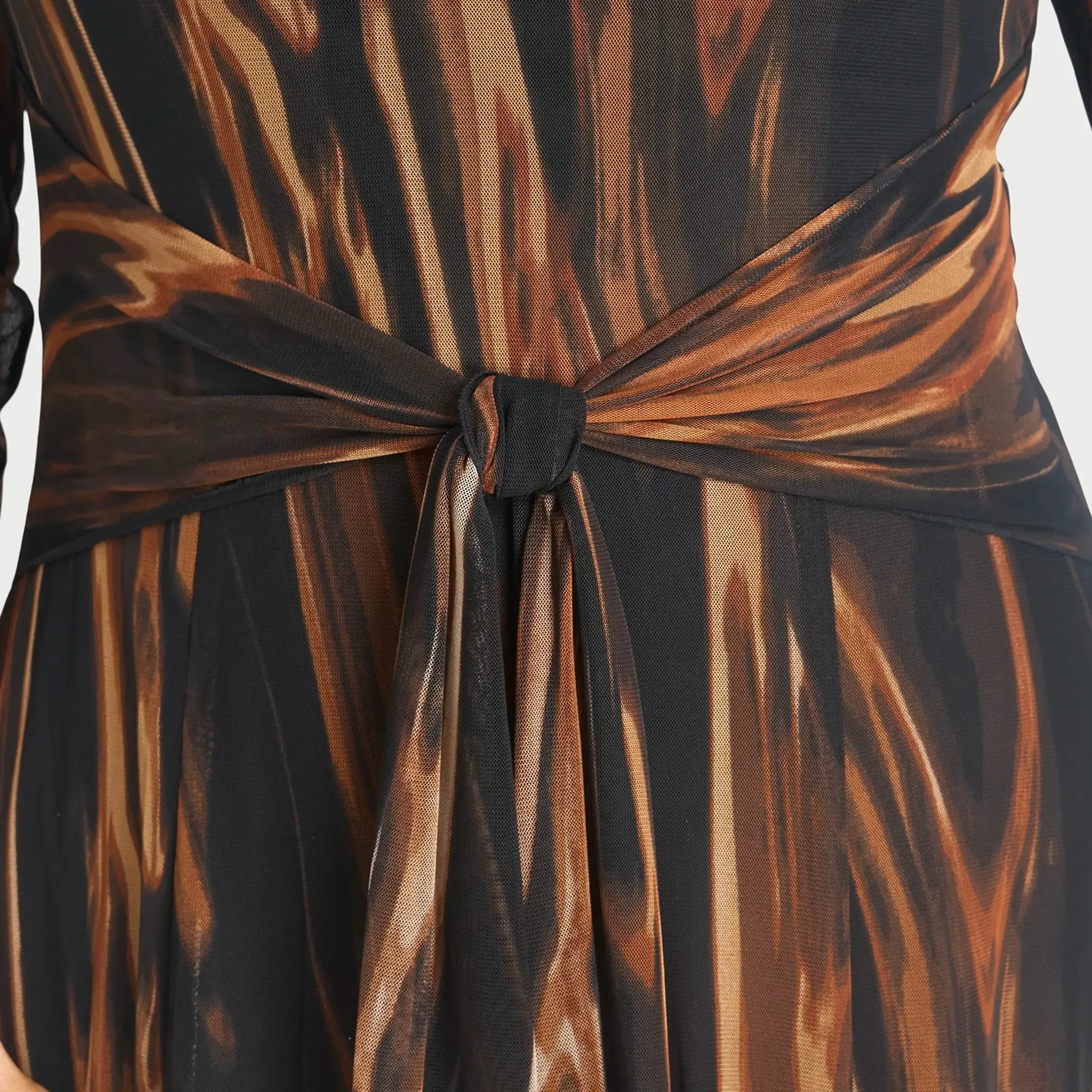 Florence Spice Sheer Sleeve Midi Dress