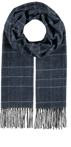Fraas Glen Plaid Cashmink® Scarf | Denim