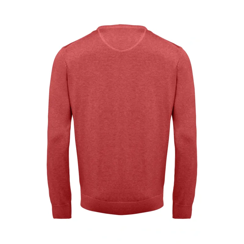 FYNCH-HATTON CREW NECK SUPERFINE SOFT 3 PLY COTTON - FLAMINGO