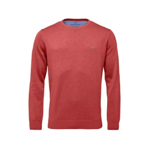 FYNCH-HATTON CREW NECK SUPERFINE SOFT 3 PLY COTTON - FLAMINGO