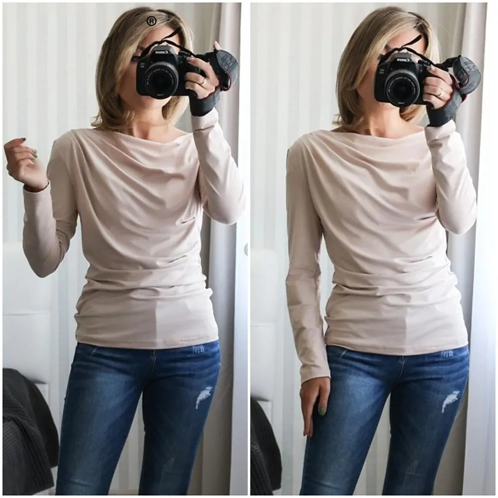 Gorgeous Asymmetrical Long Sleeve Fitted Top