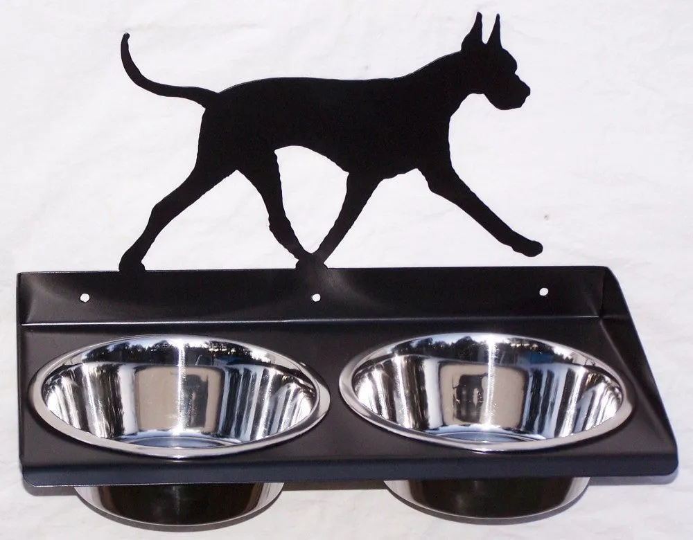 Great Dane Dog Feeder Metal Wall Mount Raised Elevated Adjustable Height