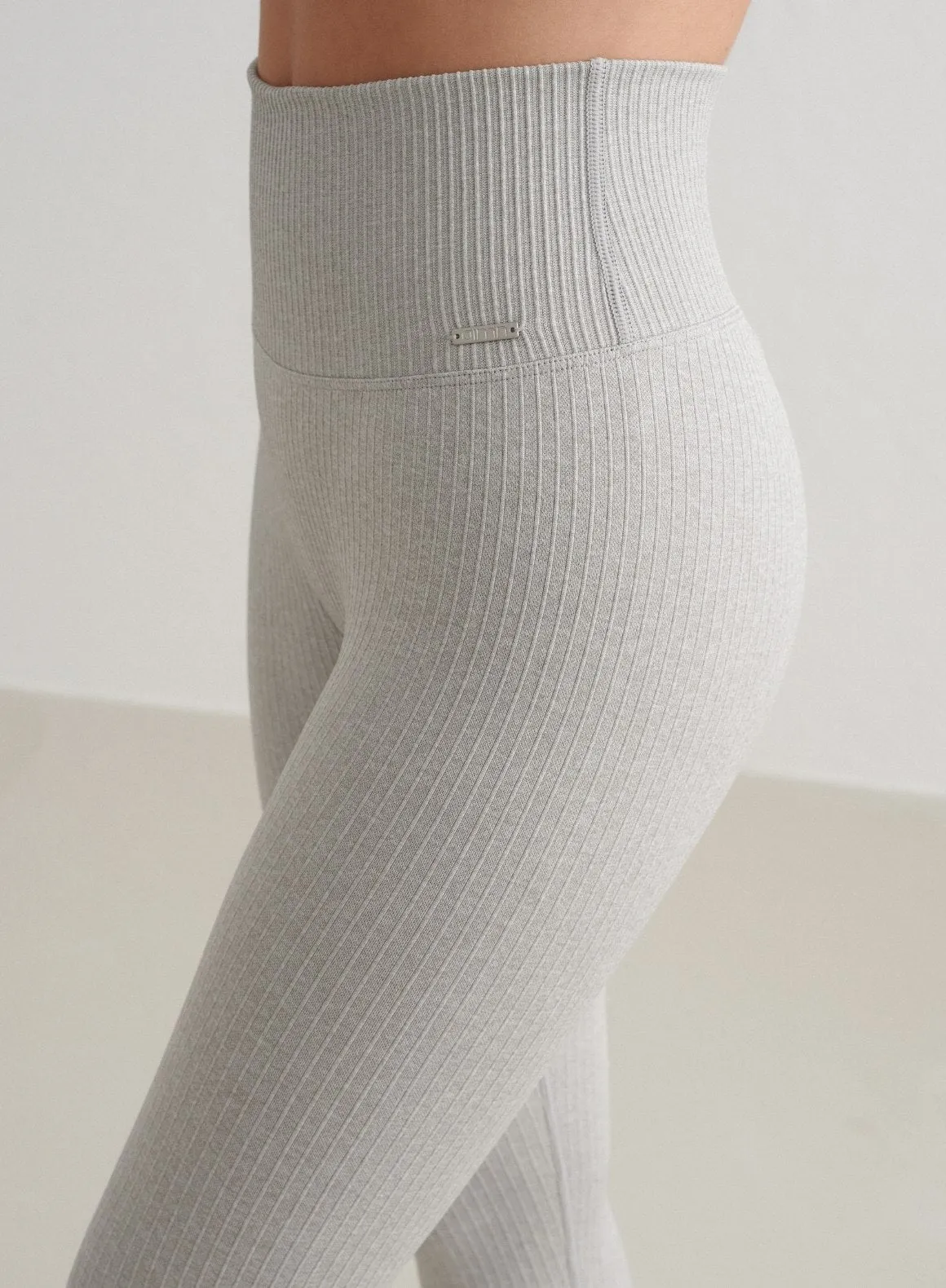 Grey Melange Ribbed Seamless Petite Tights