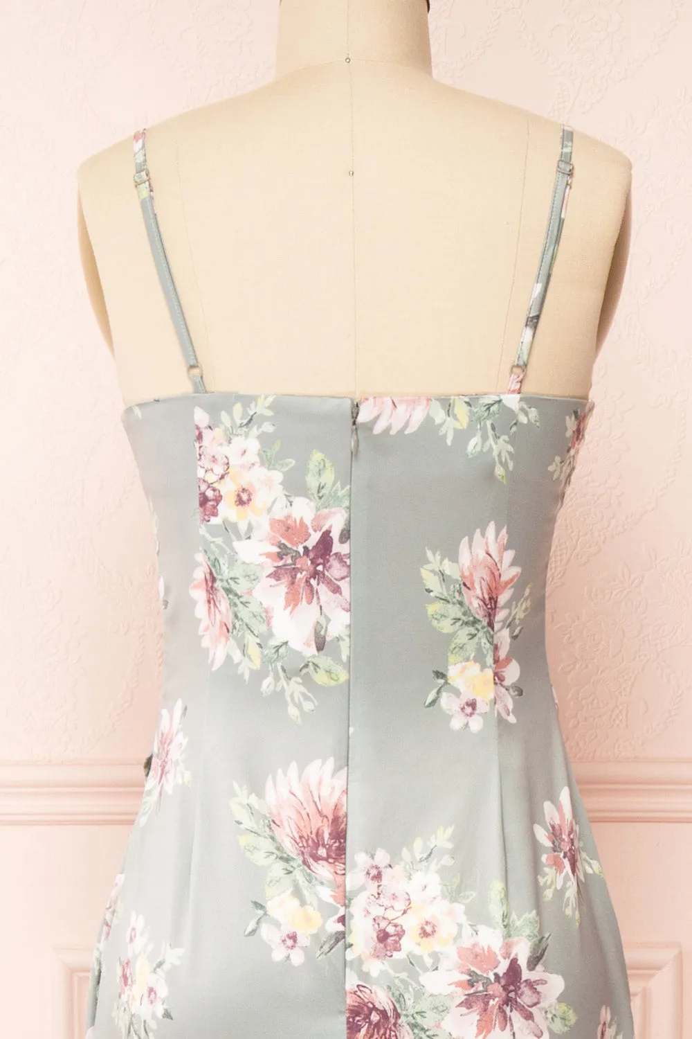 Gwenny | Cowl Neck Floral Midi Dress