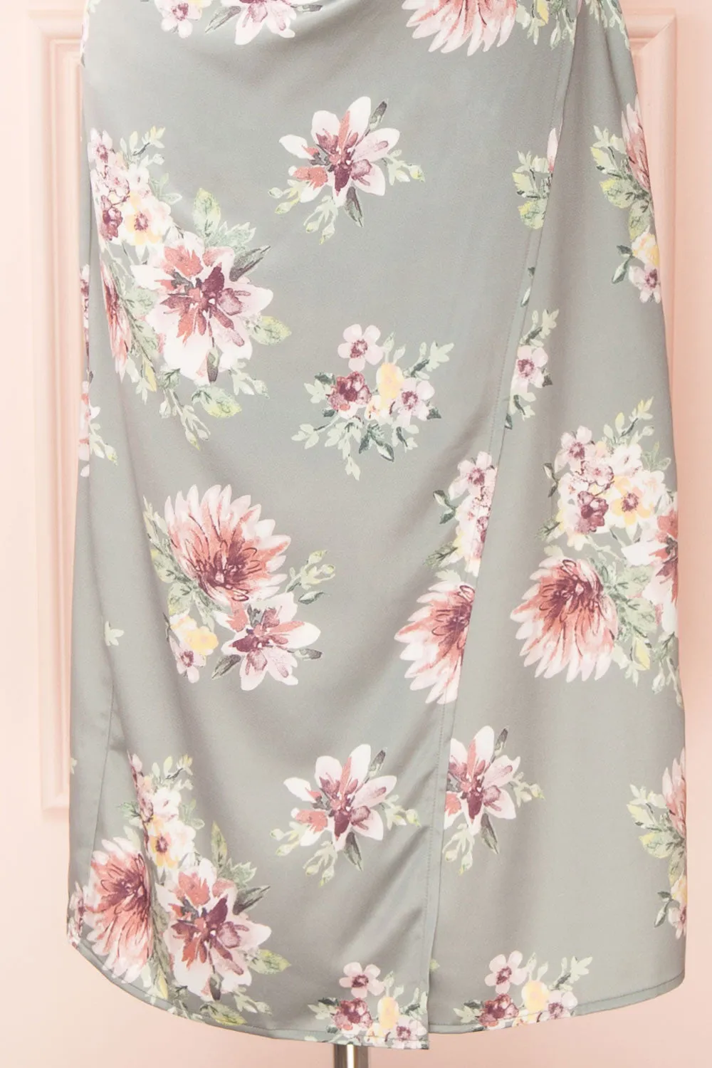 Gwenny | Cowl Neck Floral Midi Dress