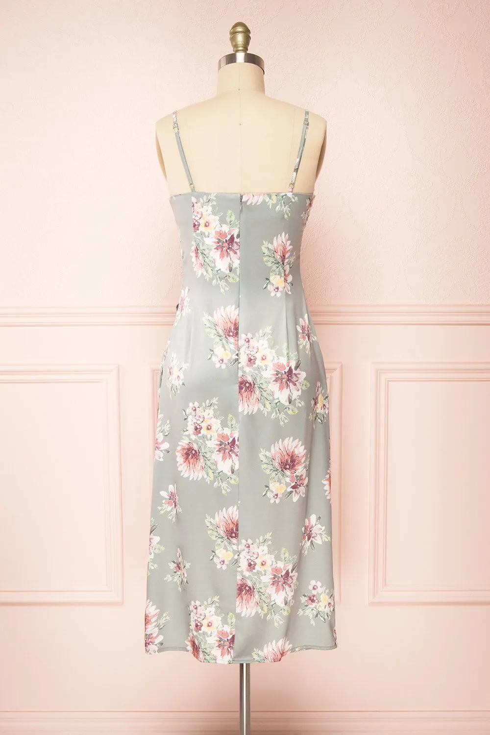 Gwenny | Cowl Neck Floral Midi Dress