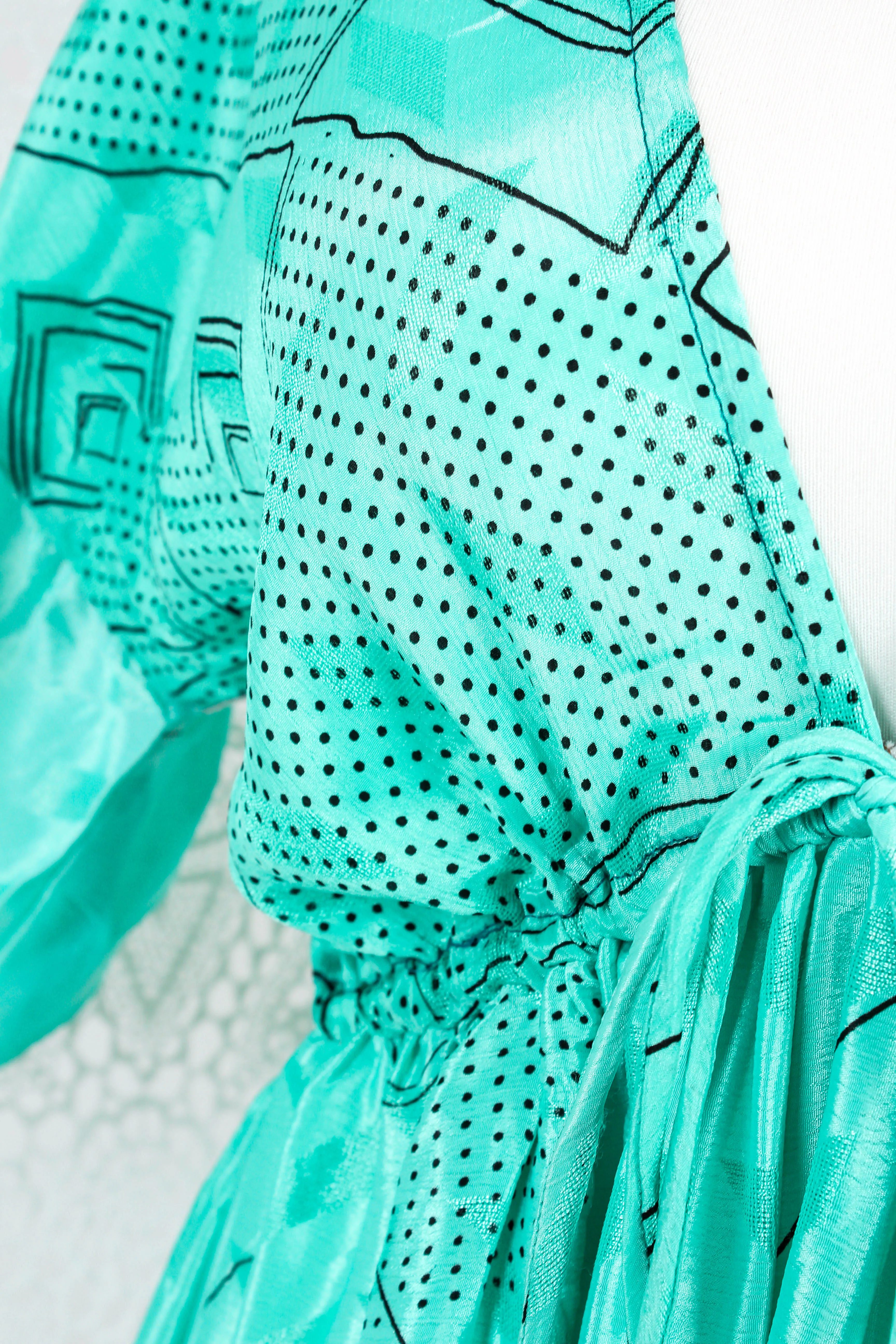 Gypsophila Mini Dress - Vintage Indian Sari -  Sheer Seafoam Green - M/L