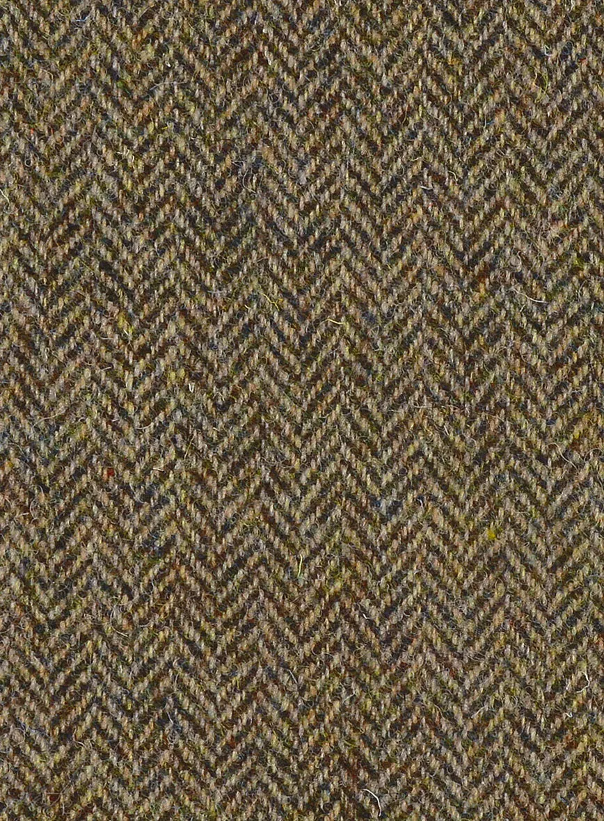 Harris Tweed Hebridean Brown Herringbone Pea Coat