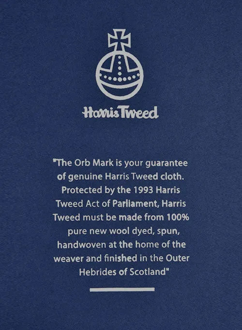 Harris Tweed Hebridean Brown Herringbone Pea Coat