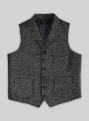 Harris Tweed Ridge Blue Herringbone Hunting Vest