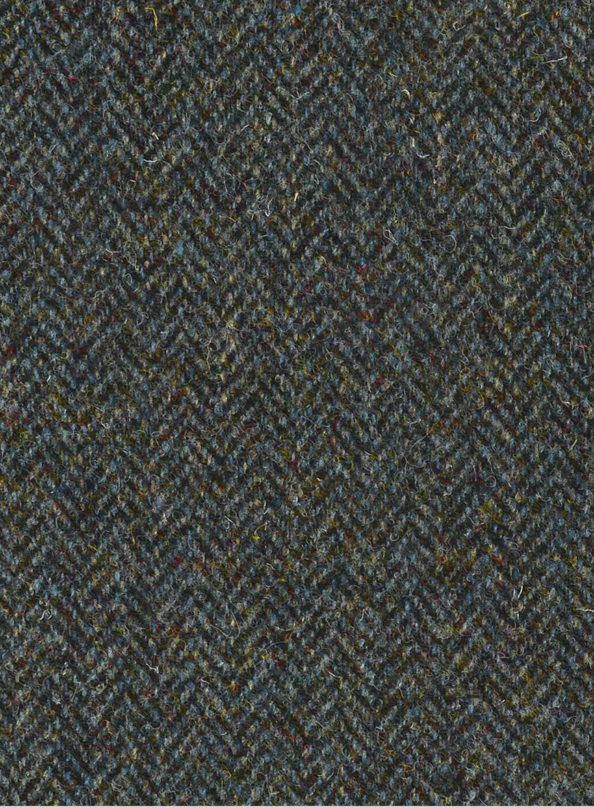 Harris Tweed Ridge Blue Herringbone Hunting Vest
