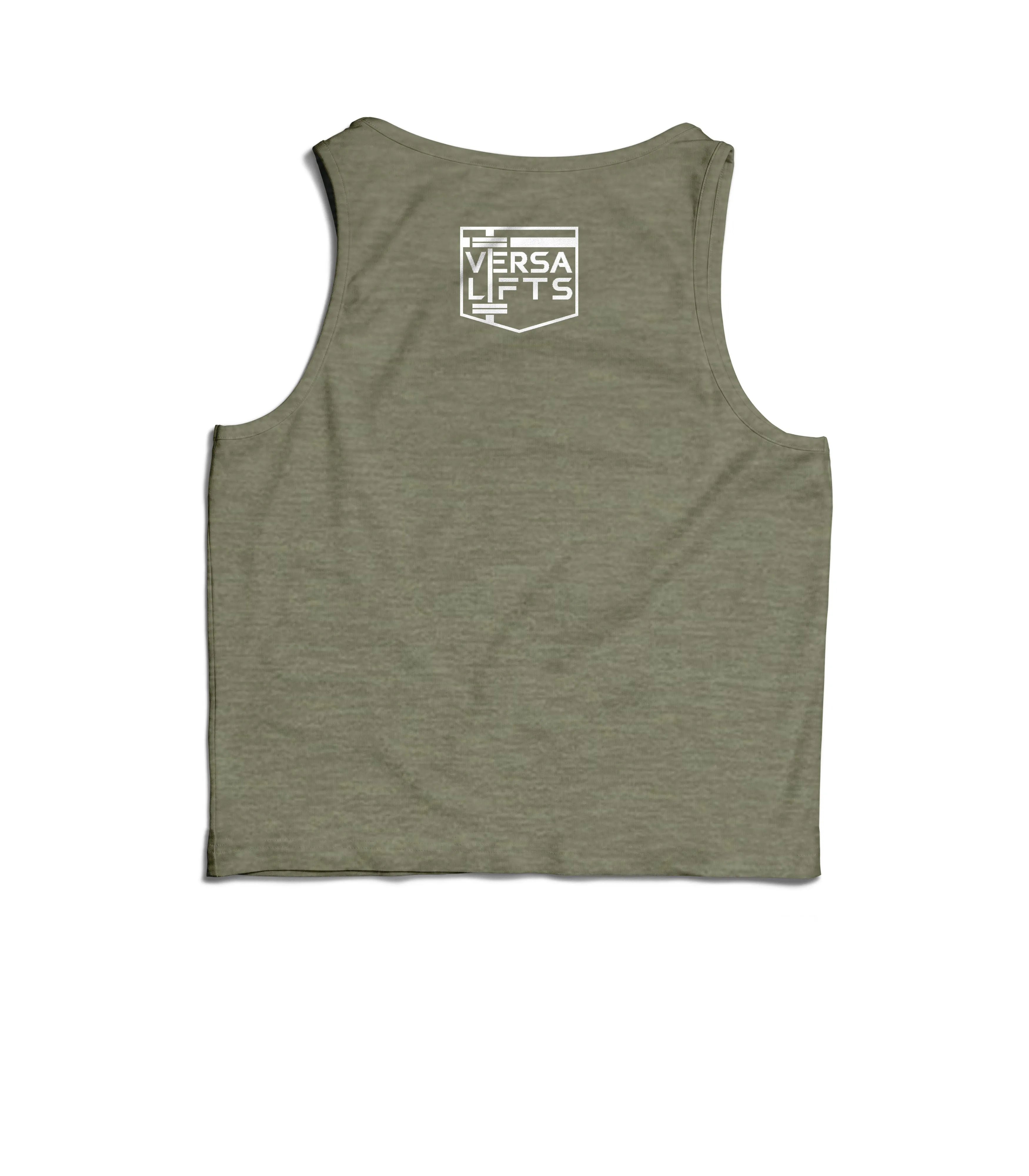 Heather Olive VersaLifts™ crop muscle tank