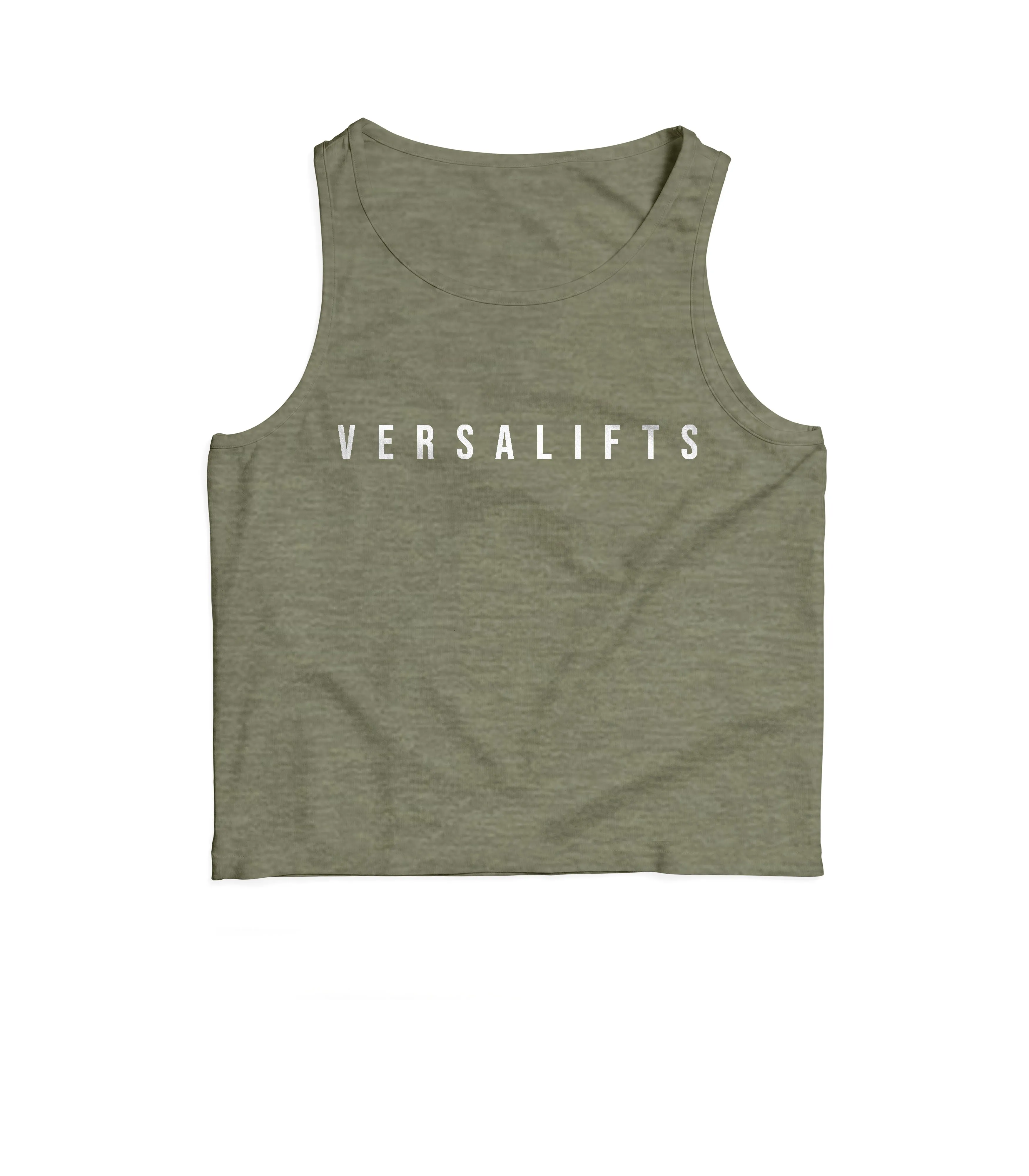 Heather Olive VersaLifts™ crop muscle tank