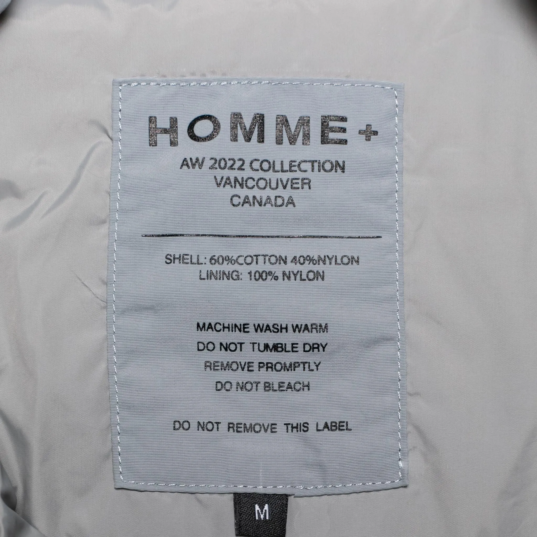 HOMME  Cargo Pocket Bomber Jacket Grey