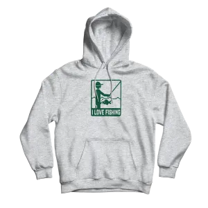 I Heart Fishing Grey Hoodie