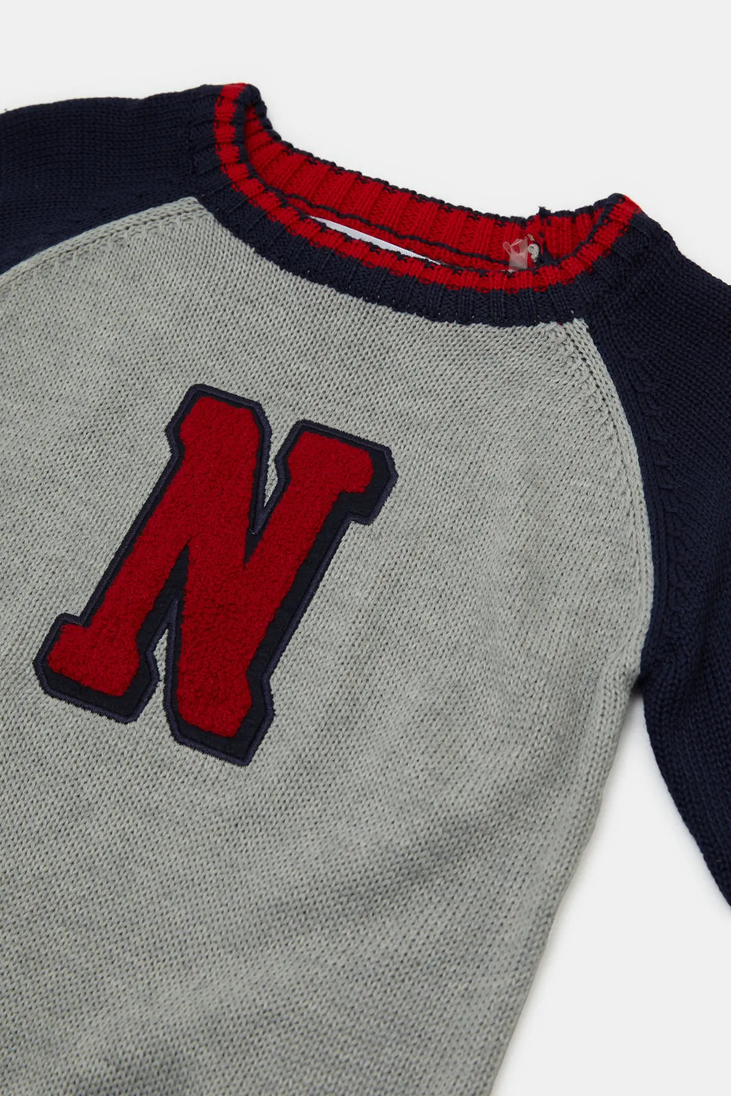 Infant Boys Grey Knitted Pullover