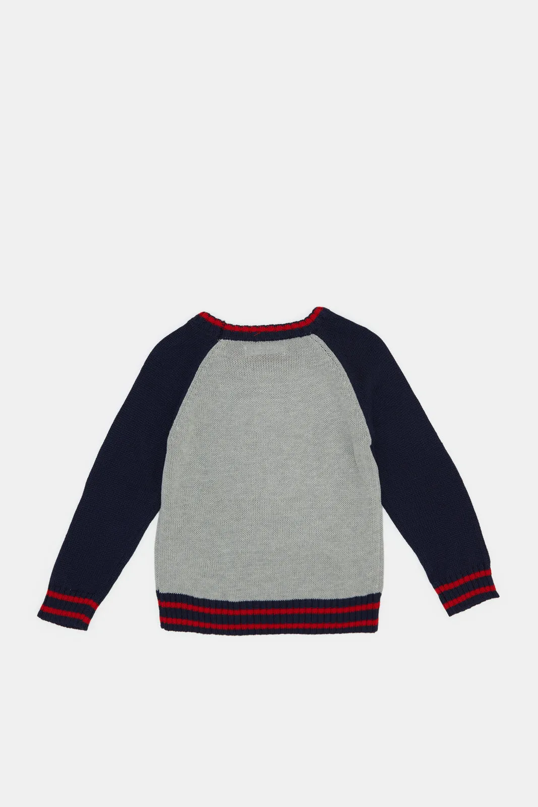 Infant Boys Grey Knitted Pullover