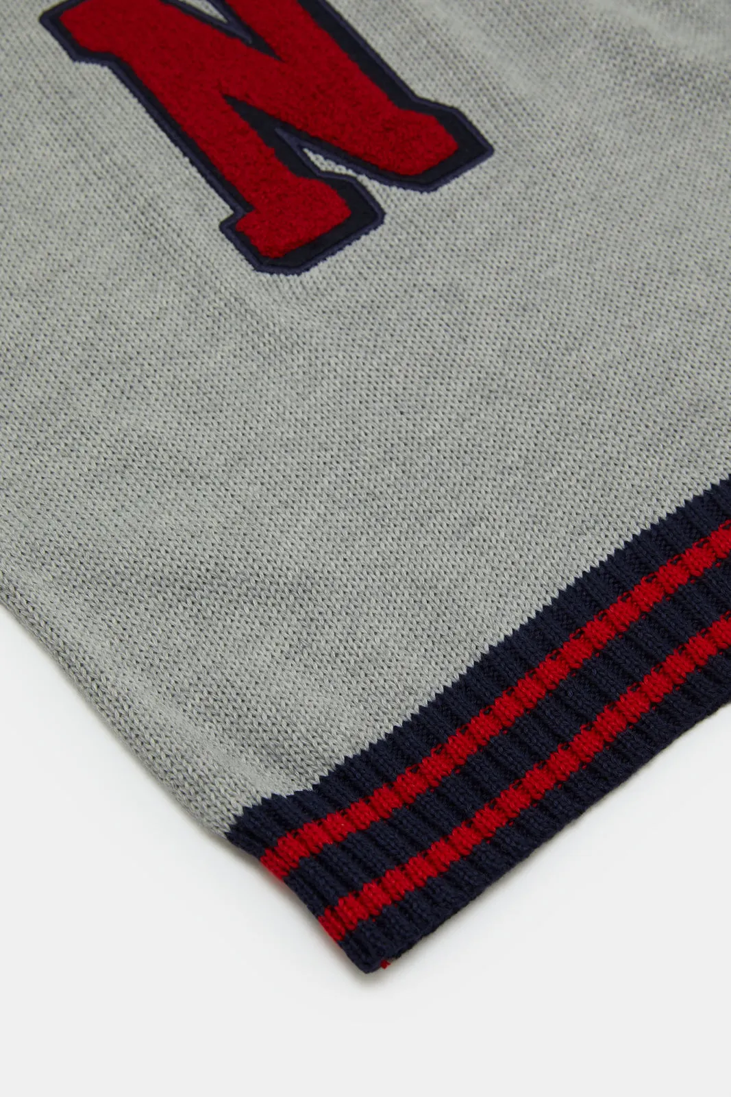 Infant Boys Grey Knitted Pullover