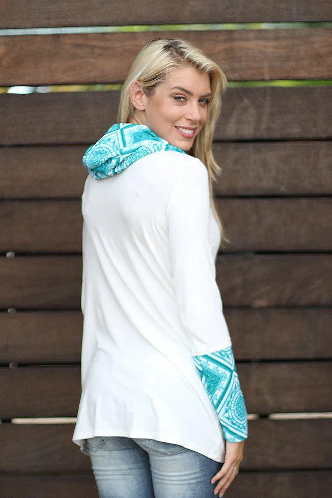 Ivory and Jade Hooded Tunic