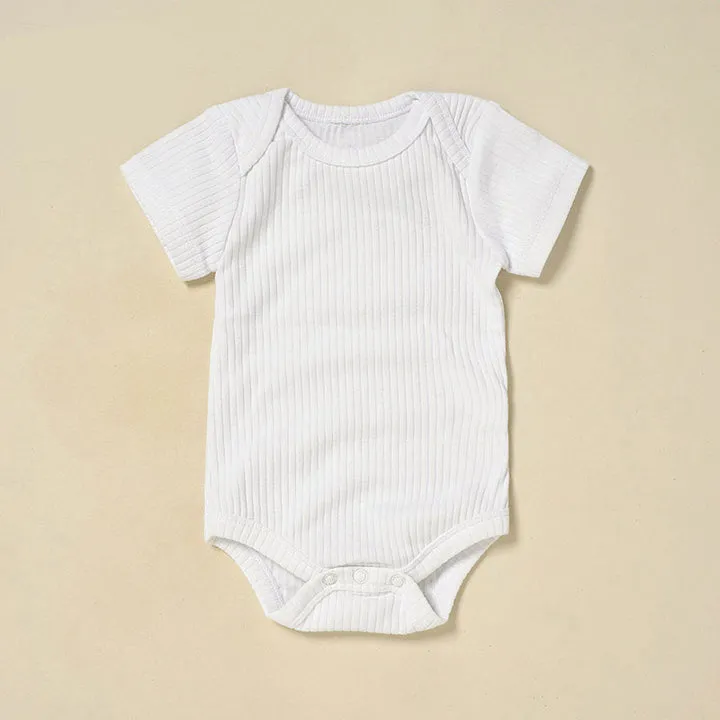 JBØRN Organic Cotton Ribbed Baby Short Sleeve Bodysuit