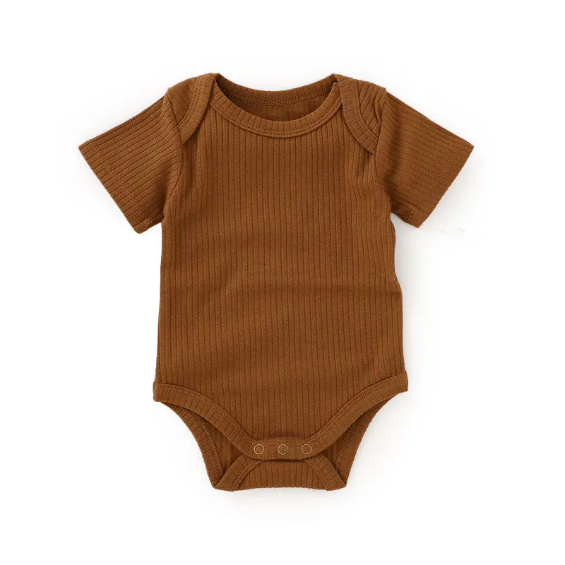 JBØRN Organic Cotton Ribbed Baby Short Sleeve Bodysuit