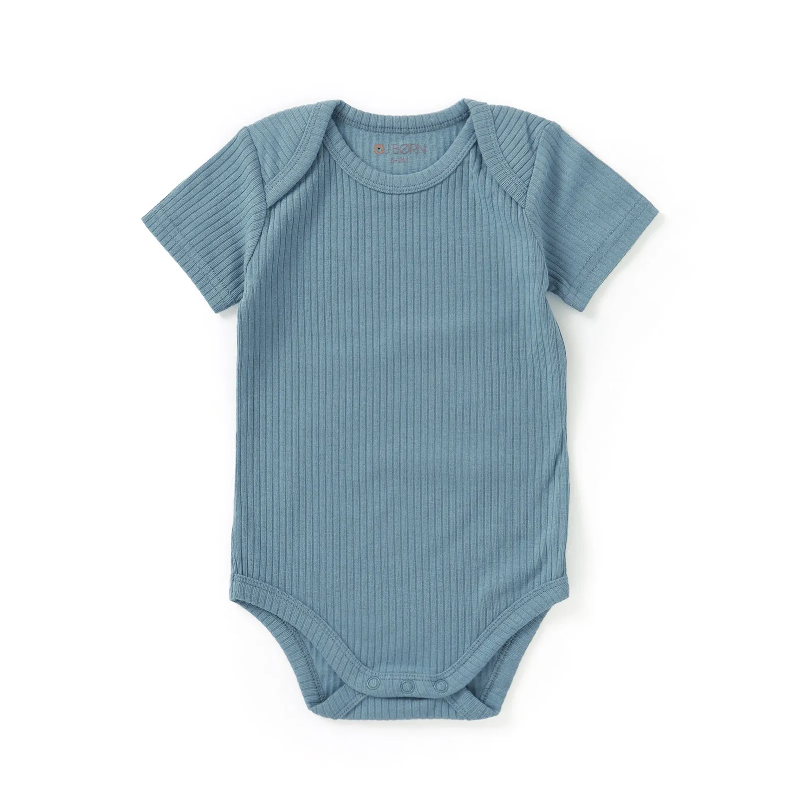 JBØRN Organic Cotton Ribbed Baby Short Sleeve Bodysuit