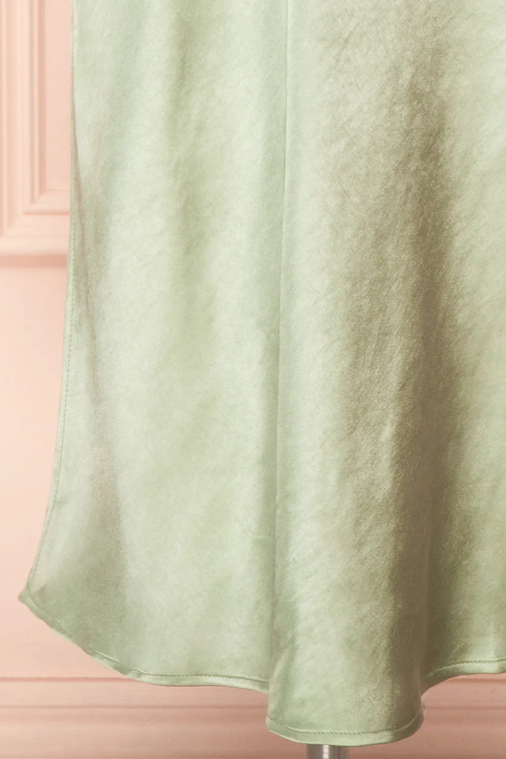 Jessie Sage | Cowl Neck Satin Slip Dress w/ Open Back