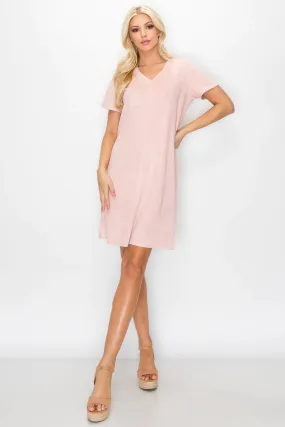 JOH WOVEN SS VNECK DRESS