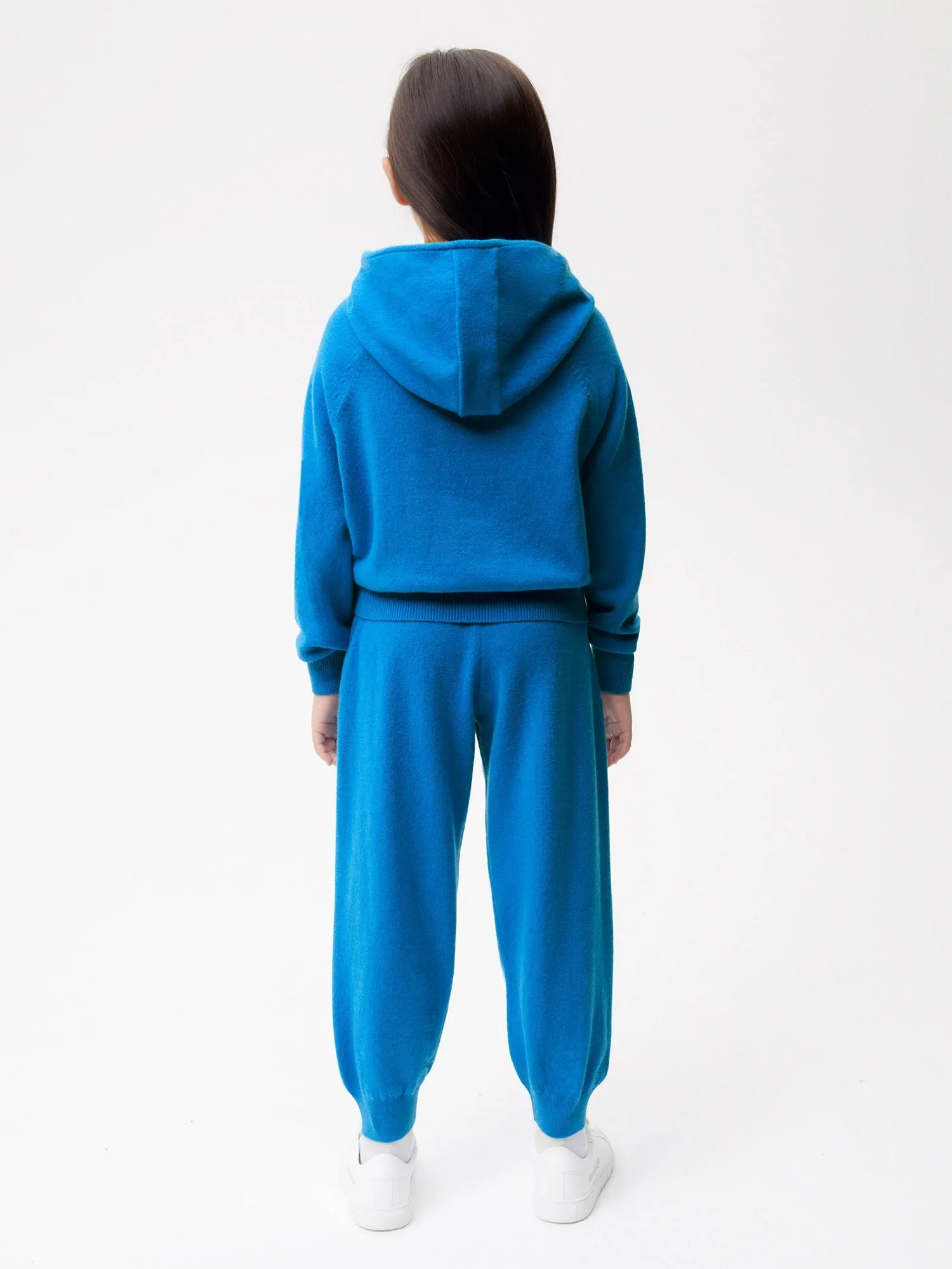 Kids' Recycled Cashmere Hoodie—cerulean blue