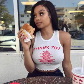 Knitting Print O Neck Off Shoulder 2024 Summer Women Casual Slim Streetwear Crop Female Vacation Tank Top
