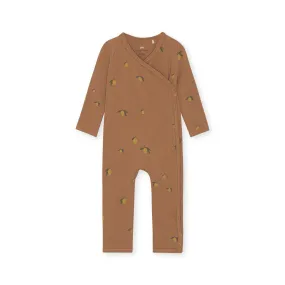 Konges Sløjd Basic Newborn Onesie | Lemon / Brown