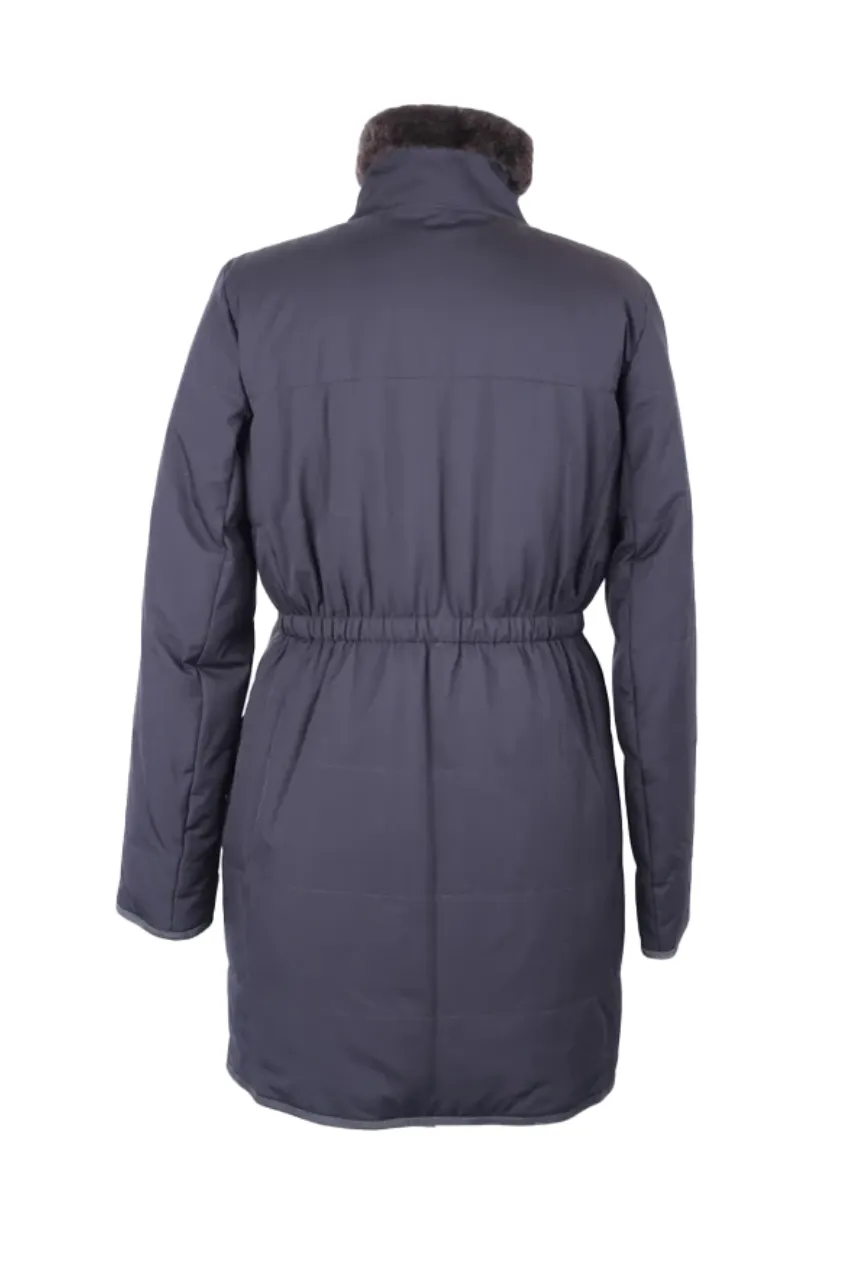 Lightly Filled Down Coat w/Fur Collar
