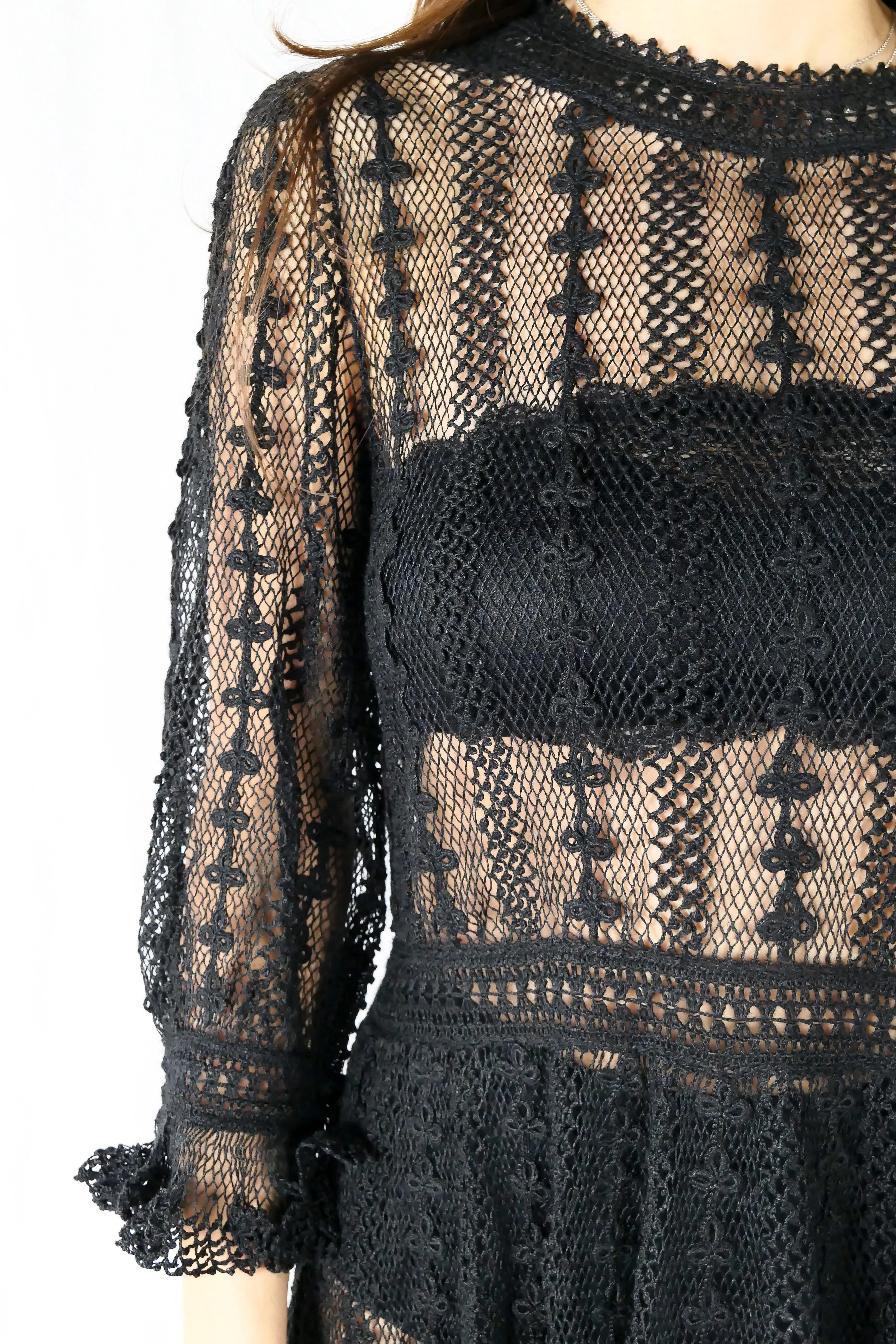 Lim's Vintage Original Hand Crocheted Midi Length Dress