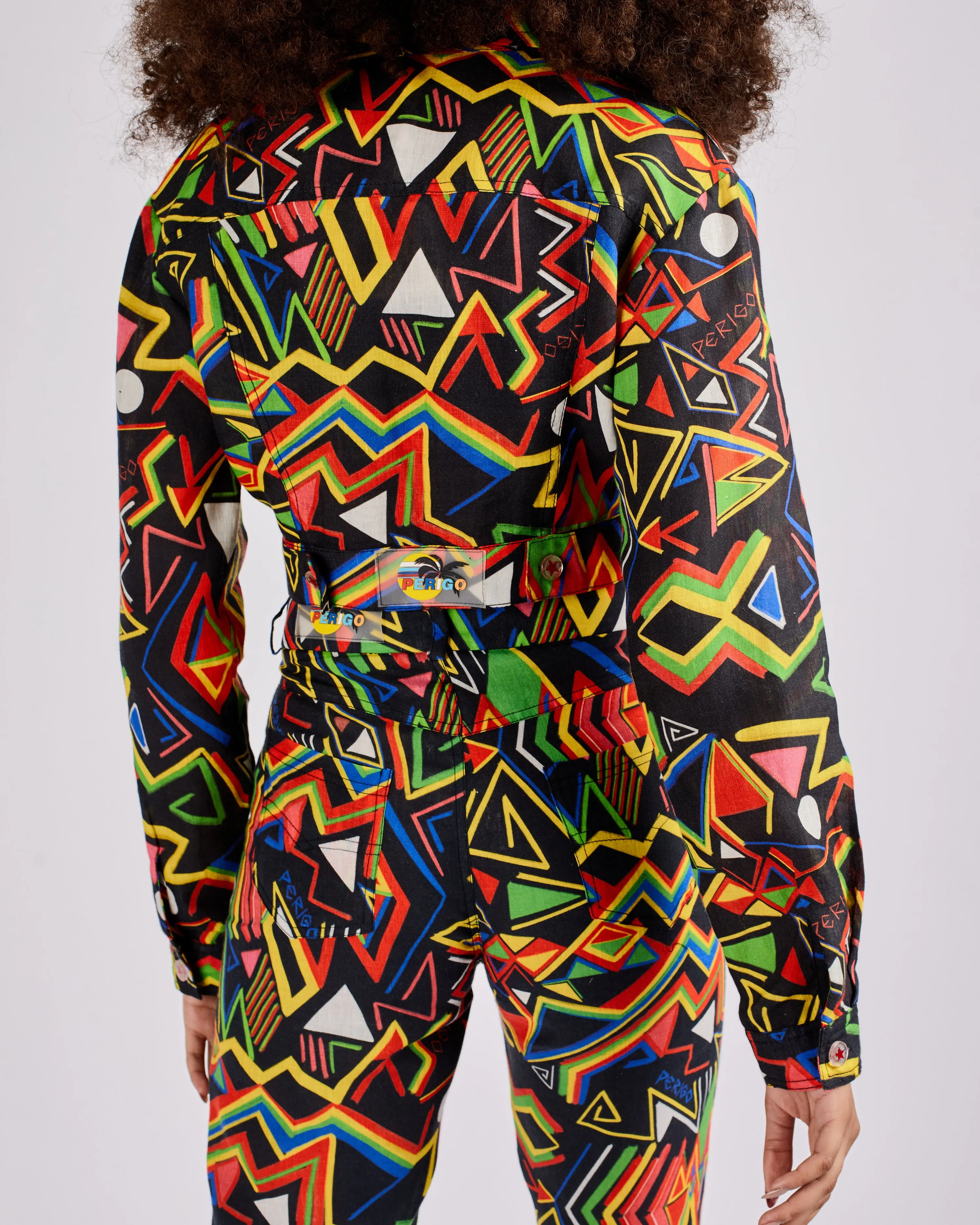LINEN CROPPED JACKET IN GRAPHIC PRINT