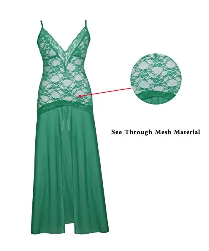 LINGERLOVE Women Plus Size Floral Lace Babydoll Nightwear Set Wine Red