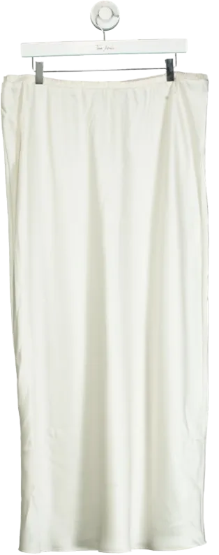 Lounge Underwear White Satin Maxi Skirt UK XXL