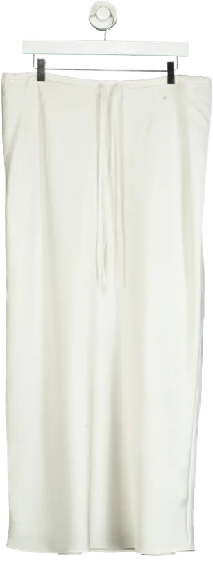 Lounge Underwear White Satin Maxi Skirt UK XXL