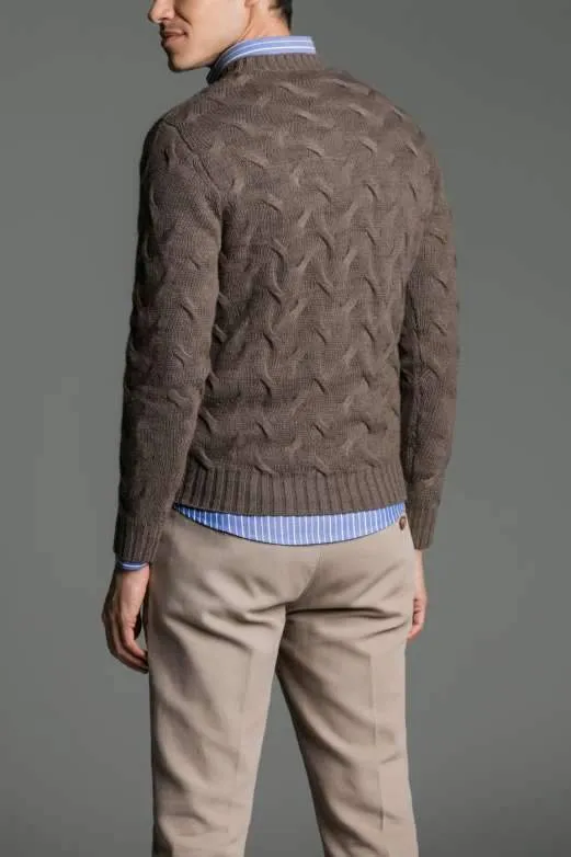 Maglia paricollo a treccia in lana cashmere - Kevin Spacey
