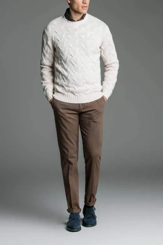 Maglia paricollo a treccia in lana cashmere - Kevin Spacey