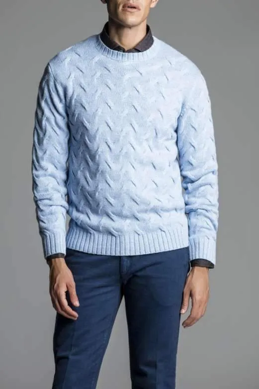 Maglia paricollo a treccia in lana cashmere - Kevin Spacey