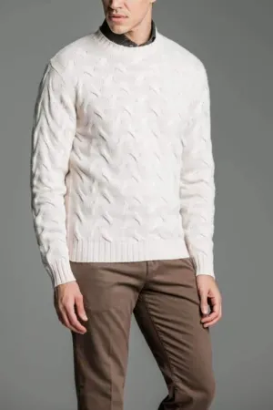 Maglia paricollo a treccia in lana cashmere - Kevin Spacey