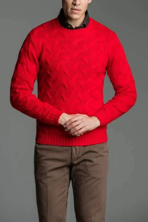 Maglia paricollo a treccia in lana cashmere - Kevin Spacey