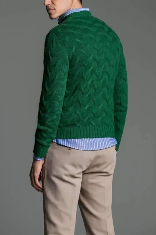 Maglia paricollo a treccia in lana cashmere - Kevin Spacey