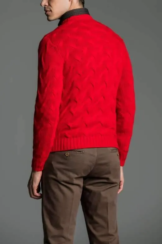 Maglia paricollo a treccia in lana cashmere - Kevin Spacey