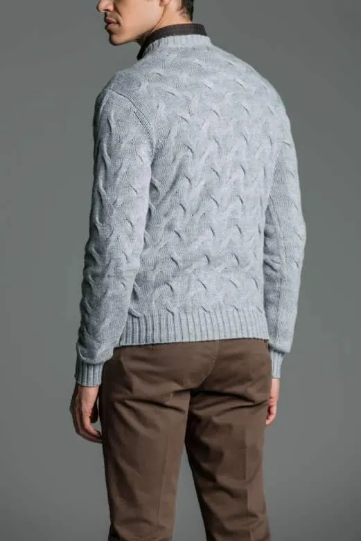 Maglia paricollo a treccia in lana cashmere - Kevin Spacey
