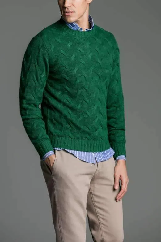 Maglia paricollo a treccia in lana cashmere - Kevin Spacey